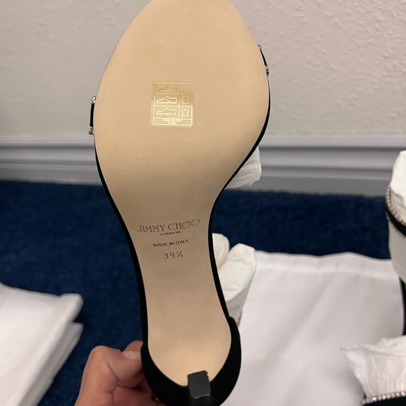 Brand new never worn jimmy choo London black suede Swarovski crystal dochas - Picture 1 of 5